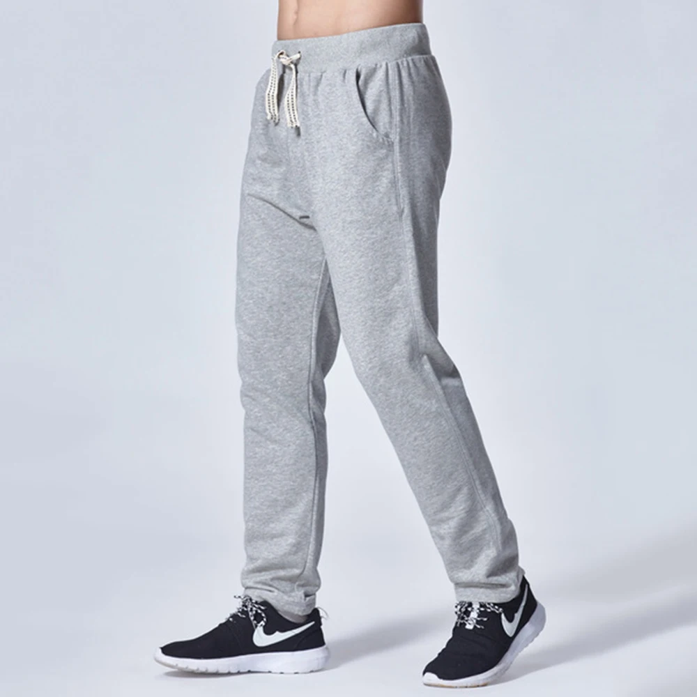 Мужские брюки для бега Modis, повседневные брюки, мужские спортивные штаны, мужские хлопковые эластичные штаны для фитнеса в стиле хип-хоп - Цвет: light gray