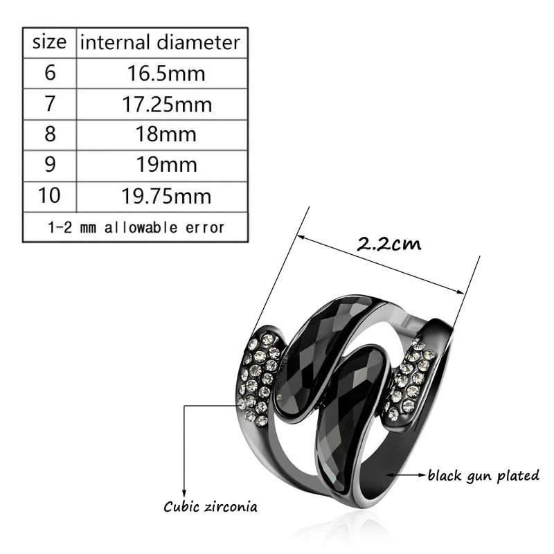 SINLEERY, винтажные, уникальные, полые, из черного акрила, женские кольца, черный цвет, крошечные, хрустальные, свадебные кольца, ювелирные изделия JZ159 SSC