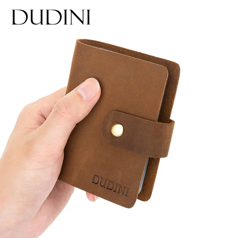 Dudini ретро первый Слои коровьей Бизнес держателя карты Пряжка держатель клип