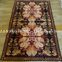 4'x6 'Кружево ручной работы ковры новозеландской шерсти цветочные черный поле