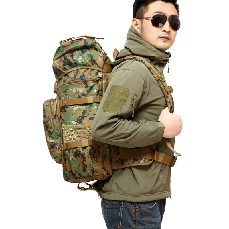 50L Outdoor Mountaineering bag Nylon Bag Military Men Backpack Traveling Rucksack Bags Schoolbag Camouflage Tactical Mochila 50L Outdoor Mountaineering bag Nylon Bag Military Men Backpack Traveling Rucksack Bags Schoolbag Camouflage Tactical Mochila