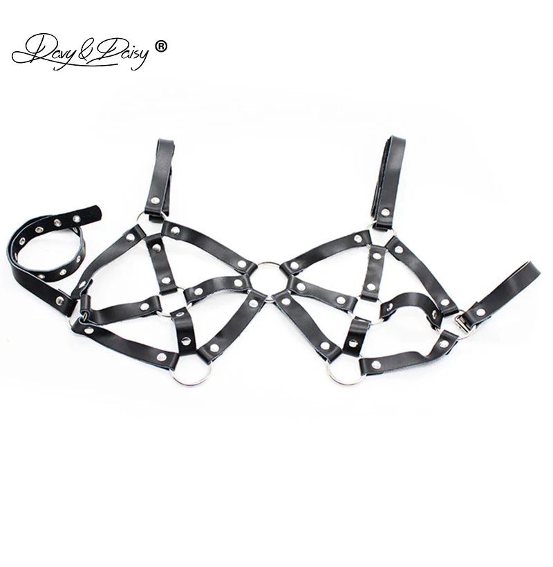 DAVYDAISY Для женщин сексуальный бюстгальтер кожа чистая Открыть Бюст Bralette выдалбливают интимные Регулируемая Сексуальное белье укороченные нижнее белье BR505