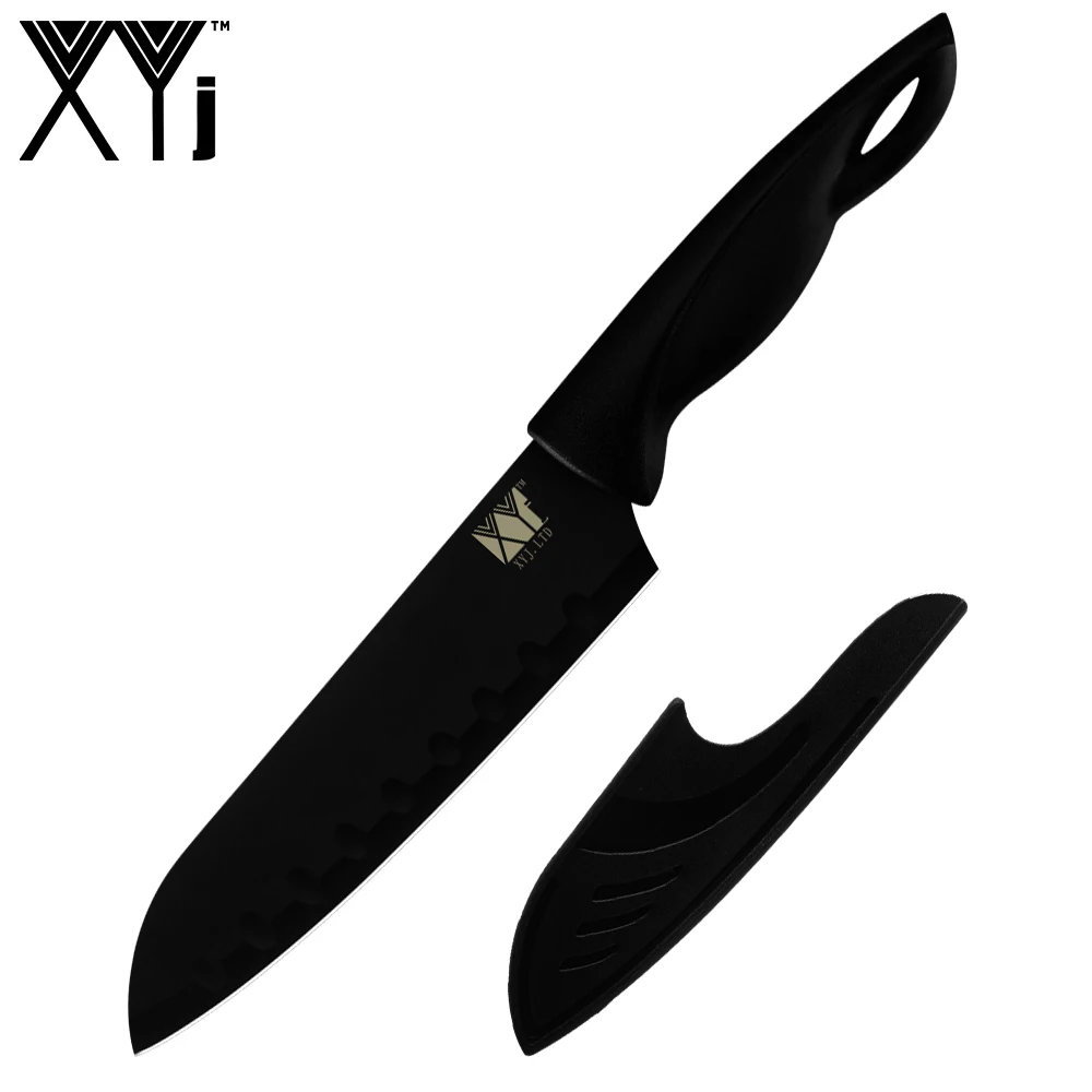 XYj нож из нержавеющей стали, кухонные ножи, нож для очистки овощей Santoku, нож для нарезки хлеба, ножи из нержавеющей стали, кухонные принадлежности, инструменты - Цвет: E.7 inch Santoku