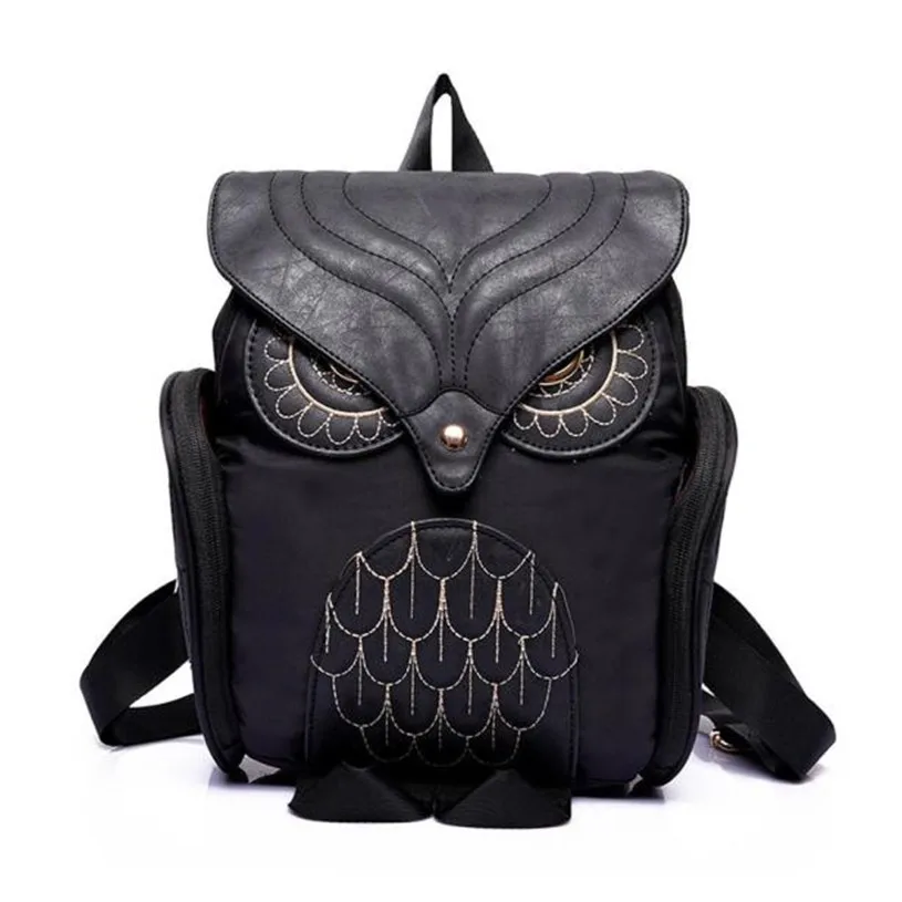

Brand new Women Leather Owl Backpack Female Mujer Mochila Escolar Feminina School Bag for teenagers girls 2016 #50 Gift 1pc