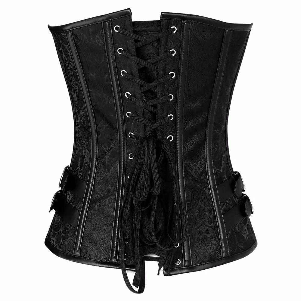 Gothic Steampunk Corset Jacquard Spiral Steel Boned Lingerie Overbust Lingerie Waist Bustier Corset Women Plus Size S-6XL Corset (3)