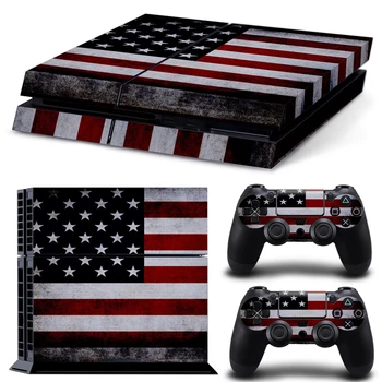 

Free drop shipping Flag design skin for PS4 console and 2 controllers skin sticker decals covers #TN-PS4-1544