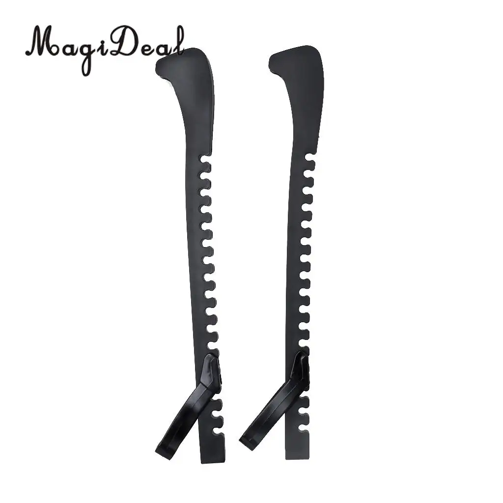 MagiDeal 1Pair Black PVC Ice Hockey Skate Blade Guards Cover Adjustable Outdoor Field Hockey Placement Protect Shoes Accessory