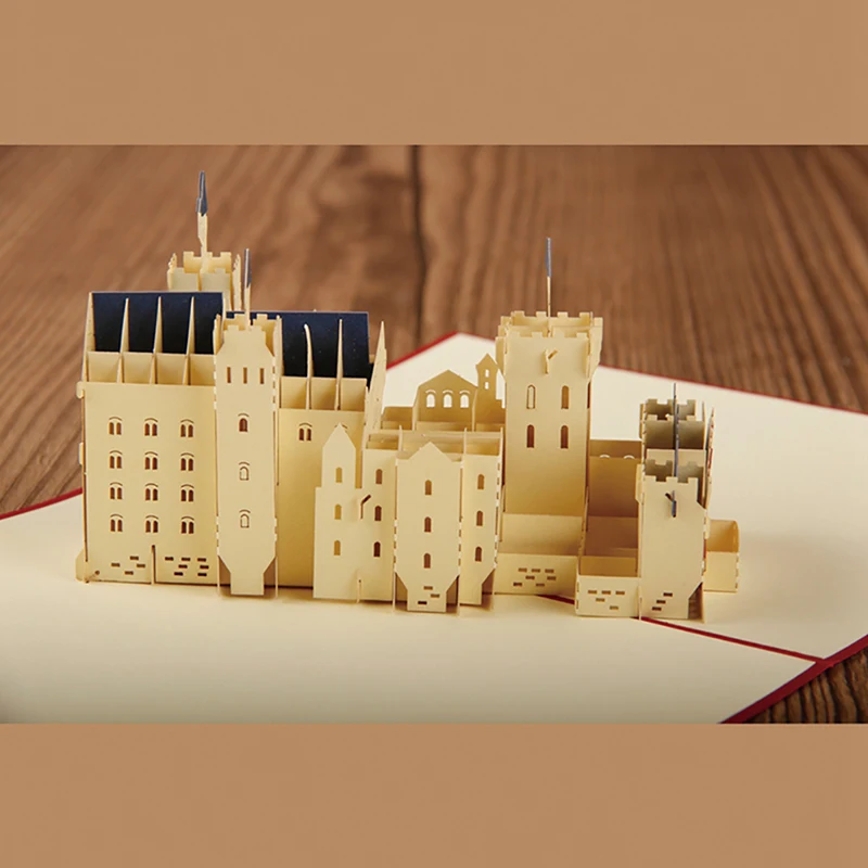 3D лазерная резка ручной работы Лебедь форт Шлосс Neuschwanstein бумажные
