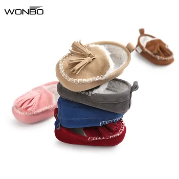 

Winter Baby Tassel Pu Leather Infant Suede Boots Baby Moccasins Newborn Princess Anti-skid Keep Warm Baby Cotton Shoes