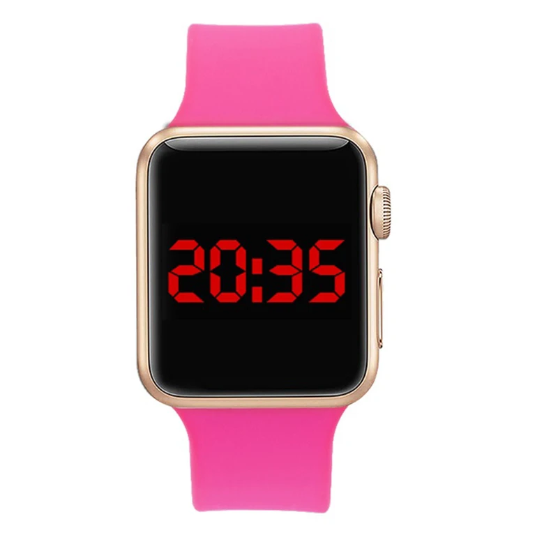 Модернизированные водонепроницаемые мужские спортивные светодиодный цифровые часы мужские повседневные электронные часы Мужские Силиконовые армейские военные часы Bayan Kol Saati - Цвет: Розовый