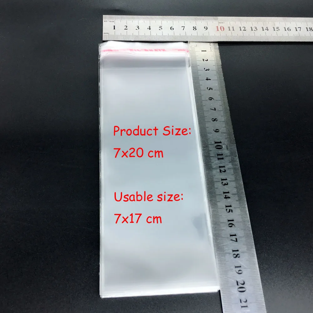 

7x20cm/100pcs /OPP-Clear-Seal-Self-Adhesive-Plastic-Jewelry-Packing-Bags