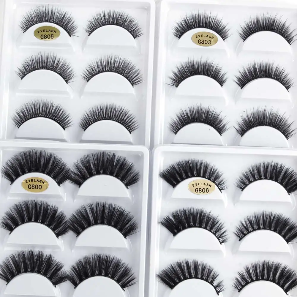 

5 pairs 3D Mink Eyelashes Natural Long False lashes Faux Mink Lashes Soft Fake Eyelashes Extension Supplies Makeup Cilios G800