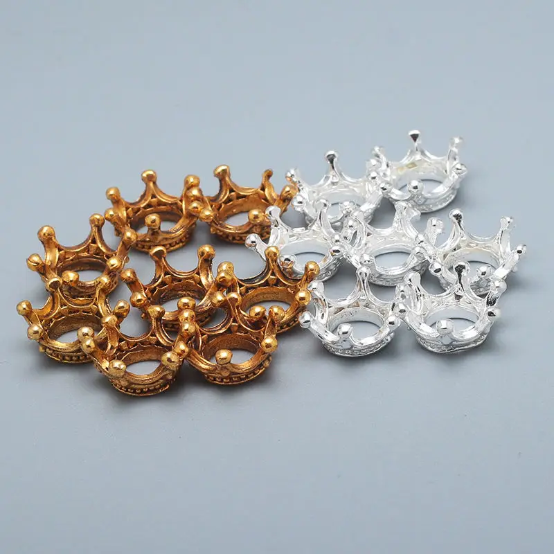 Two Color Metal Zinc Alloy Crown Charms Pendant For Jewelry Making Diy