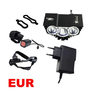 Подсветка на велосипед 8000 Lumen LED Light велосипедный фонарь+ Батарея упаковке с открытыми порами+ Зарядное устройство - Цвет: EU Charger Black T6