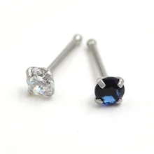 5 Pcs Fashion Jewelry Stainless Steel Body Piercing Jewelry Round Heart Square Shape Nose Ring Piercing Jewelry