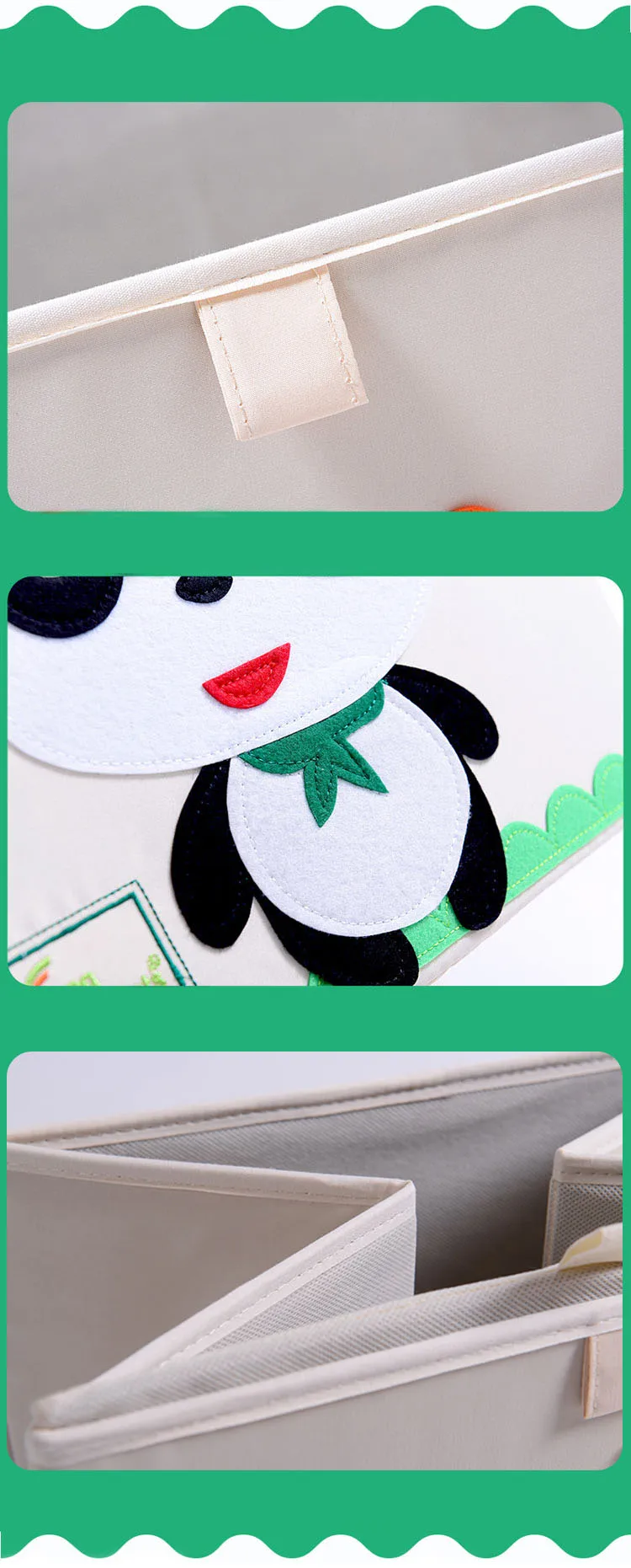 new5MICCK Embroidery Storage Box Cartoon Animal Folding Large Laundry Basket Sundries Children Clothes Toys Book Storage organizer 