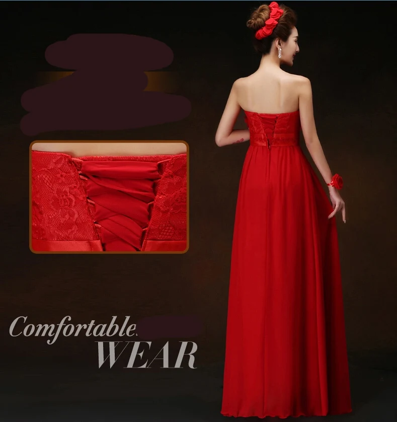 Простой красный шифон Великолепная без рукавов вечернее платье Холтер декольте невесты длинные платья моделей для женщин Свадебное платье
