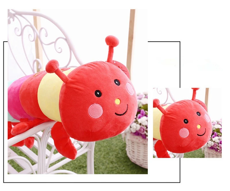 Dorimytrader Kawaii Soft Caterpillar Plush Sleeping Pillow Doll Huge Stuffed Colorful Anime Toys Doll for Children Gift Decoration 190cm DY50232 (5)