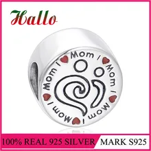 Я люблю маму талисманы сердце эмалевые бусины Рождество для изготовления ювелирных изделий Подходит Браслеты pulseira perles pour la fabrication de bijoux