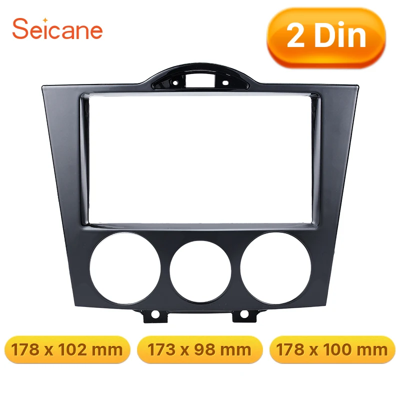 

Seicane Black 178*100mm 2Din Car Stereo Fascia Trim Kit DVD CD Panel Frame Refitting Dashboard For Mazda RX8 No Gap