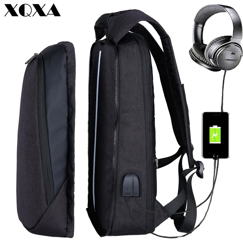 

XQXA Business Laptop Backpack USB Anti Theft Computer Bag Water-resistent College School Backpack Unsex 17.3" Laptop Bagpack