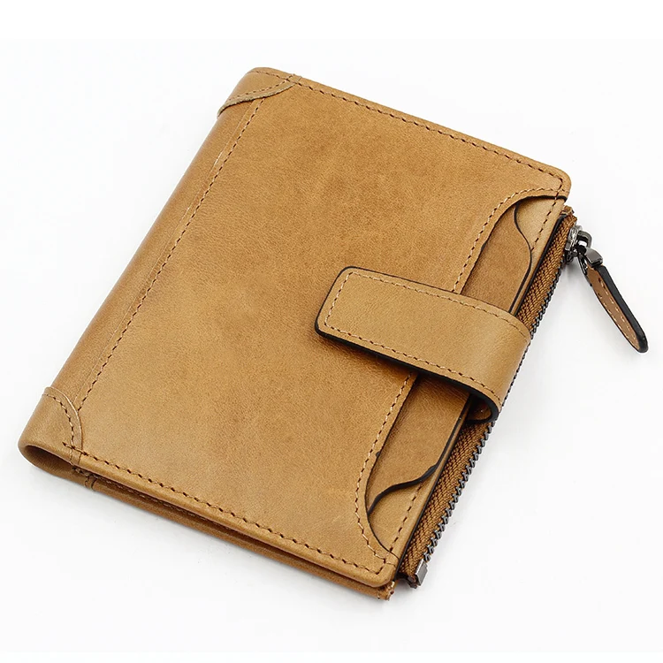 Tallow Genuine Leather Wallet Men Cowhide Skin Card Holder Small Hasp Wallets Coin Purse Zipper Pocket Overwatch Bolsa Feminina