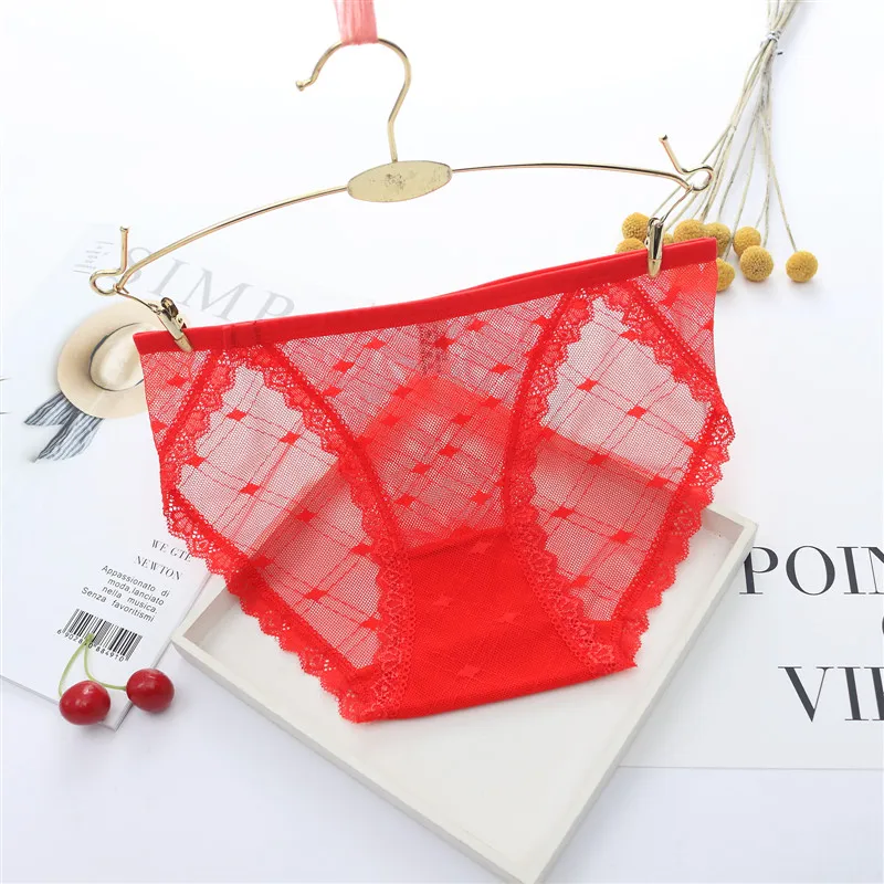 Ultra-thin Seamless Briefs Transparent Mesh Women Underwear Panties Lace Panties Women Ladies' Tempting Sexy Panty Underpants 39 (4)