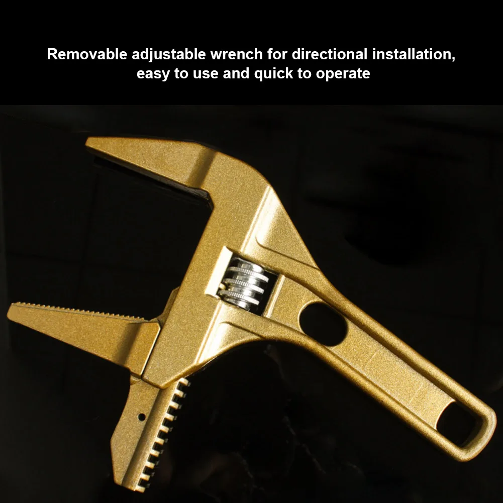 

Adjustable Wrench Short Shank Large Openings Wrench Alloy Repair Tools for Bathroom Sewer TT-best