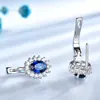 UMCHO Solid 925 Sterling Silver Gemstone Clip Earrings for Women Blue Sapphire Fine Jewelry Wedding Engagement Valentine's Gift ► Photo 3/5