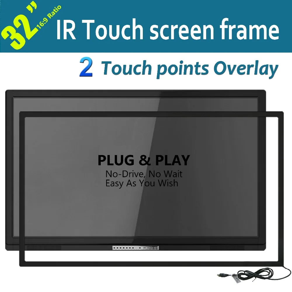 

Free shipping! 32" 10 points touh IR touch screen panel kit for multi touch screen monitor,drawing tablet