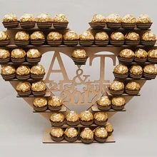 Индивидуальный заказ Ferrero Rocher Сердце Дерево Свадебный Дисплей Стенд цельный винтажный деревянный стол украшение для свадебной вечеринки