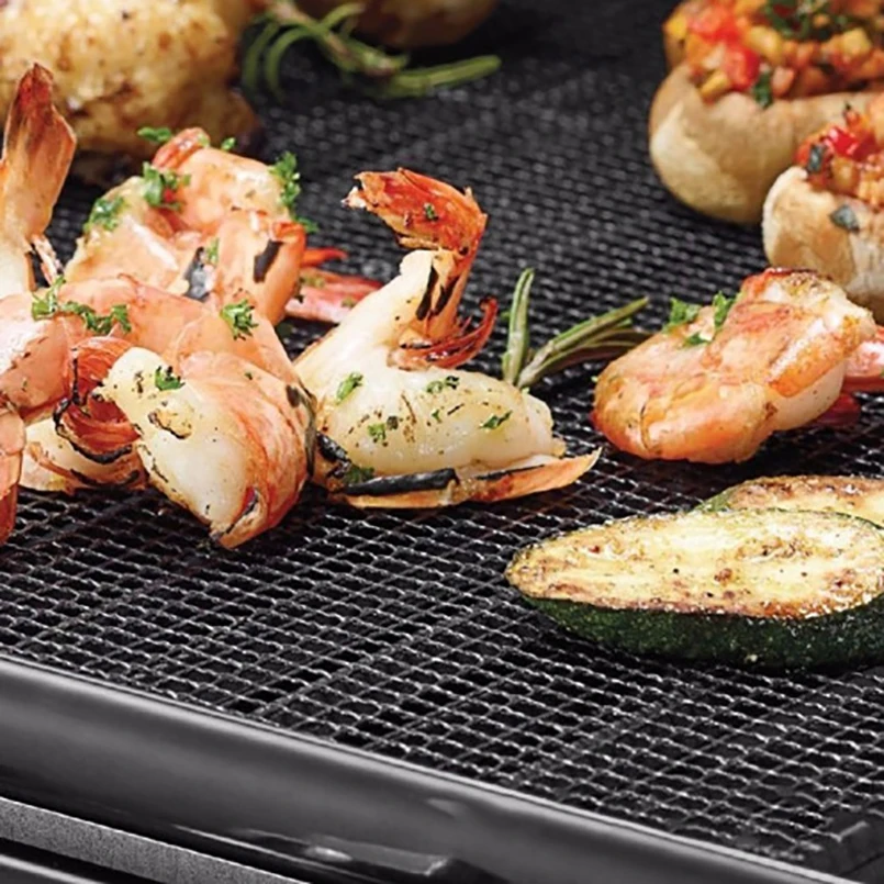 

33cm * 40cm Non-stick BBQ Barbecue Grill Stainless Steel Grid Shape Outdoor Grill Topper Mesh Net Camping Picnics Barbecue Grill