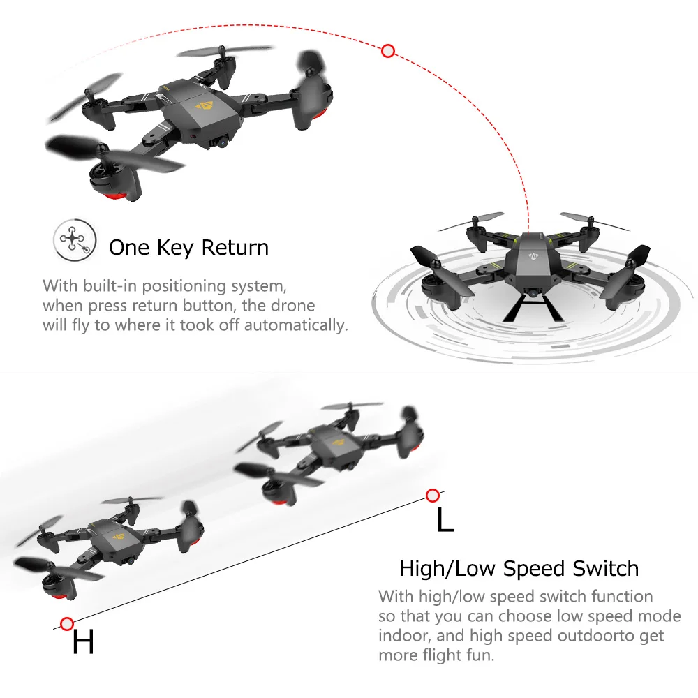 В наличии VISUO XS809HW Wi Fi FPV 2.0MP FOV широкоугольный складной селфи Дрон высота удержания