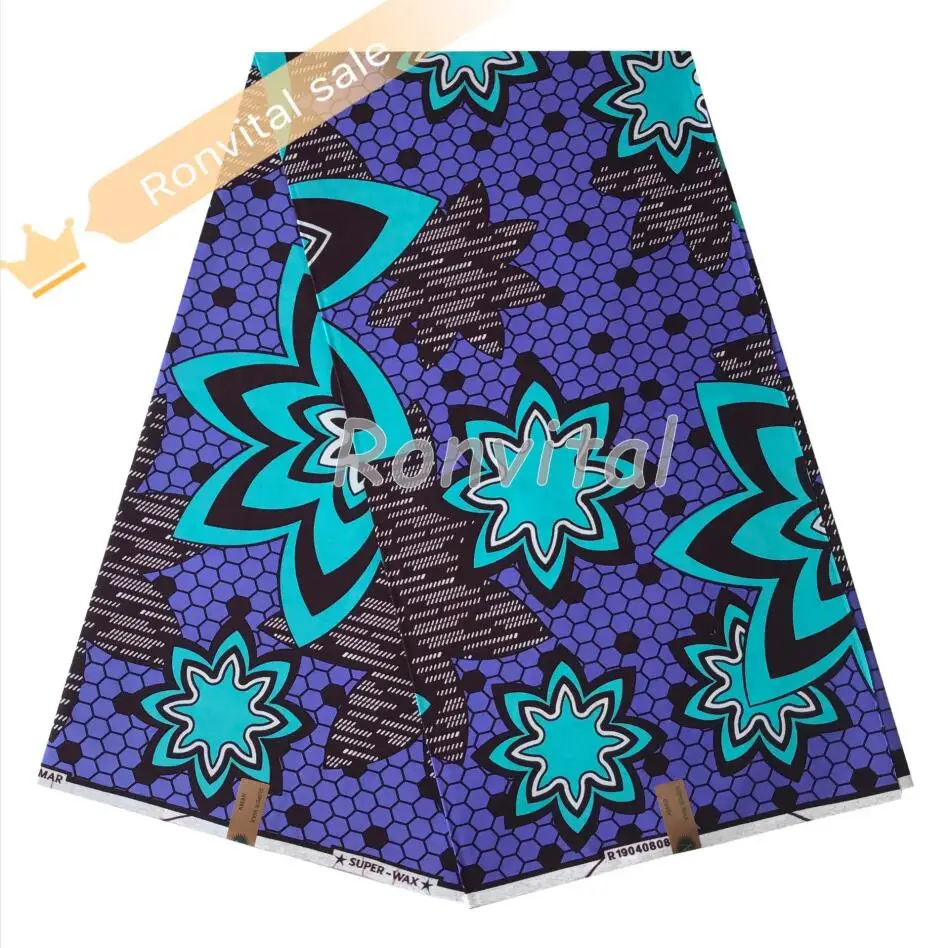 

RONVITAL OFFICIAL STORE HOLLAN WAX HIGH QUALITY FASHION FABRIC 100% COTTON PRINT MATERIAL DIY FABRICS 6YARDS/LOT FREE SHIPPING
