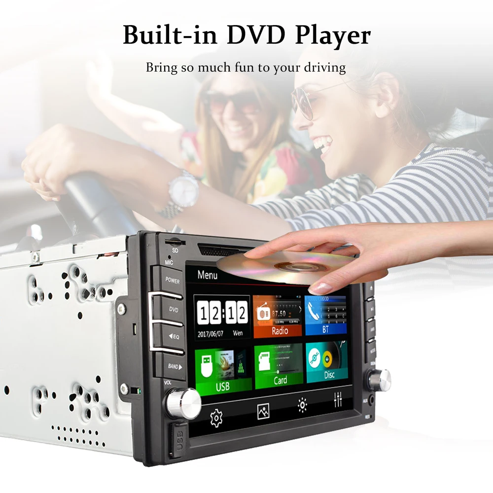 Горячая 2 Din автомобильный dvd gps плеер HD Поддержка заднего вида Bluetooth USB SD CD Радио 2DIN для Nissan Volkswagen peugeot Toyota