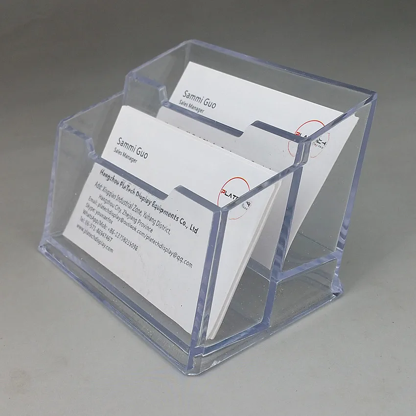 Tipos de Negócios de Plástico Nome da Empresa de Cartão de id Clara para a Cabine da Exposição Ambiente de Trabalho Vários Acrílico Titulares Display Stand no 400pcs