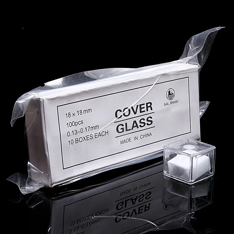 100 Pieces Biological Microscope Coverslips Cover Glass 18mm * 18mmin
