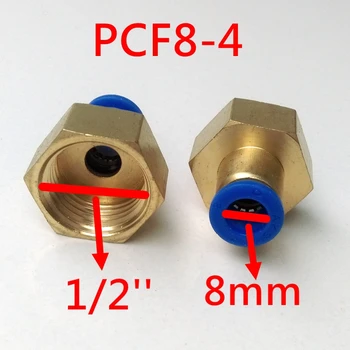 

10pcs/lot 8mm Tube 1/2'' Internal Thread Pneumatic Fitting Quick Joint Connector PCF8-4