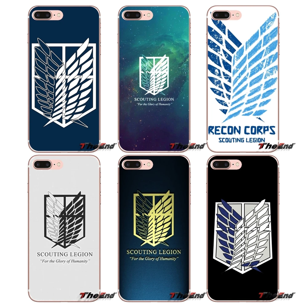 Attack on titan Легион скаутов чехлы из ТПУ кожи для samsung Galaxy S2 S3 S4 S5 мини S6 S7 край S8 S9 Plus Note