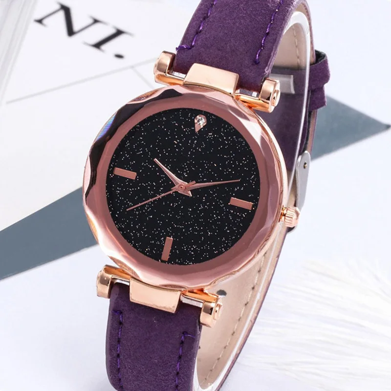 

Fashion Top Brand Luxury Starry Sky Women Wrist Watches Leather Quartz Clock Modern Wristwatch Women montre femme relogio reloj