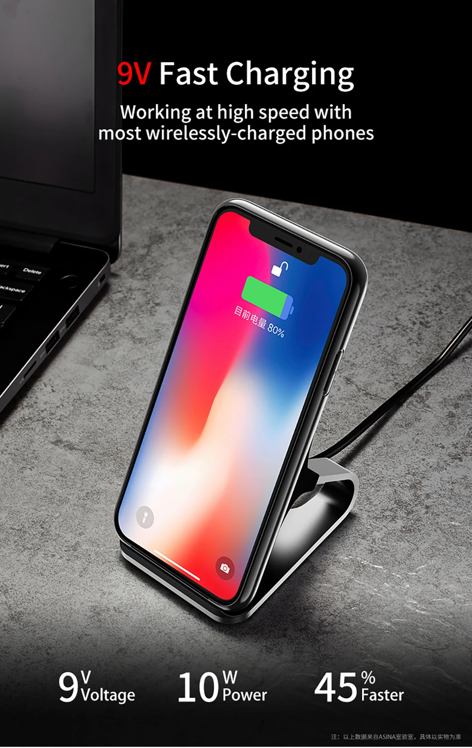 ASINA 10W Qi Wireless Charger For iPhone Xs Max 8 Plus X ASINA 10W Qi Wireless Charger For iPhone Xs Max 8 Plus X