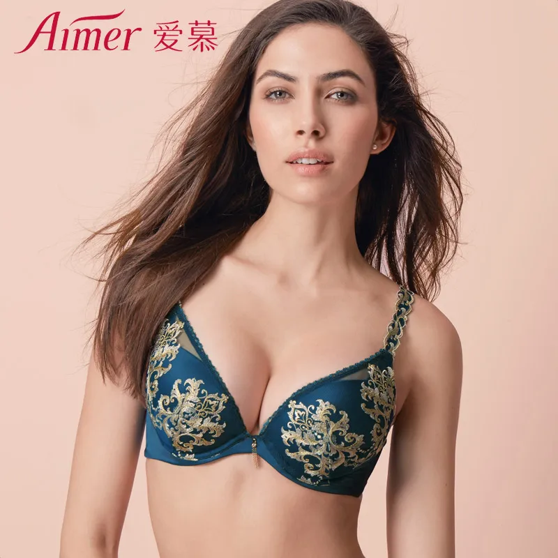 Buy Aimer Women 3/4 Push up Molded Bra Deep V
