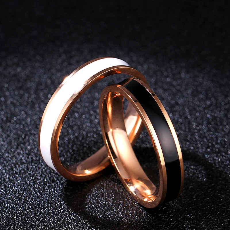 4 мм розовое 14KGP кольцо модное мужское женское из нержавеющей титановой стали розовое 14KGP Брендовое дизайнерское парное кольцо с хвостом