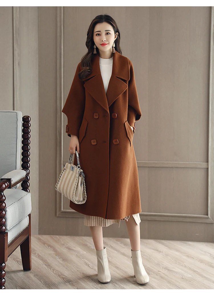 Женское осенне-зимнее пальто, куртки, теплое хлопковое стеганое шерстяное пальто большого размера, высокое качество, длинное пальто Manteau Femme
