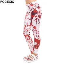 FCCEXIO Хэллоуин косплей женские леггинсы крови 3D ПРИНТ леггинсы фитнес леггинсы сексуальные тонкие Высокая талия женские летние брюки