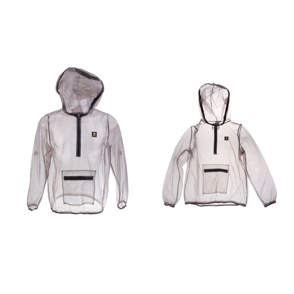 2 Pieces Woman and Men's Outdoor Anti-mosquitoes Mesh Hooded Jacket Bug Mosquito Clothing Tops Fishing Camping Hiking XXL XL