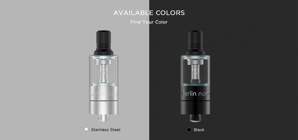 Augvape Merlin Nano MTL RTA атомайзер 18 мм 2 мл и 3,5 мл регулируемый поток воздуха Нижняя заправка системы Peek камера электронная сигарета