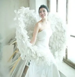 

Cosplay props large White feather angel wings wedding bar Decorations photography props air express Free shipping