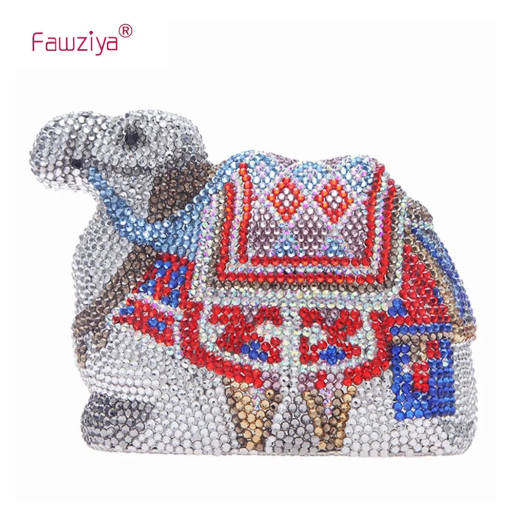 Fawziya Crystals Camel Clutch Purses For Womens Evening Bags For Girls