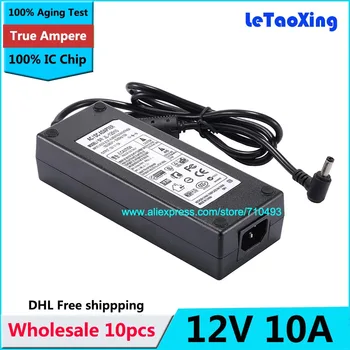 

10pcs AC DC Power Supply 12V 10A 120W Switch For 5050 3528 LED Light LCD Monitor CCTV With IC Chip DHL Free shipping